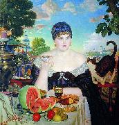 Boris Kustodiev The Merchant Wife oil on canvas